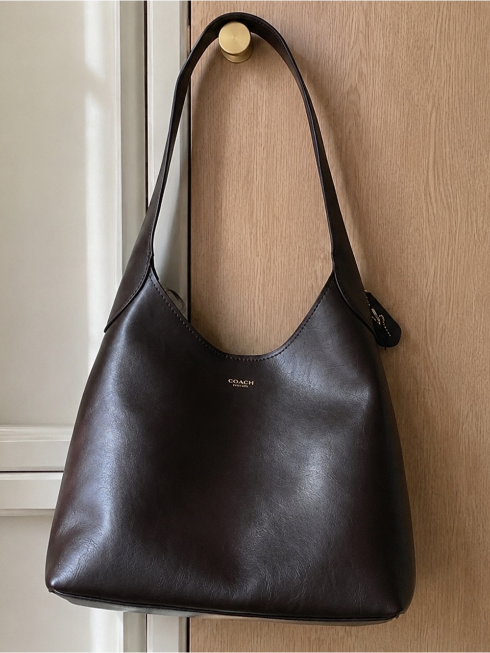 Coach Chocolate Brown Leather Shoulder Bag